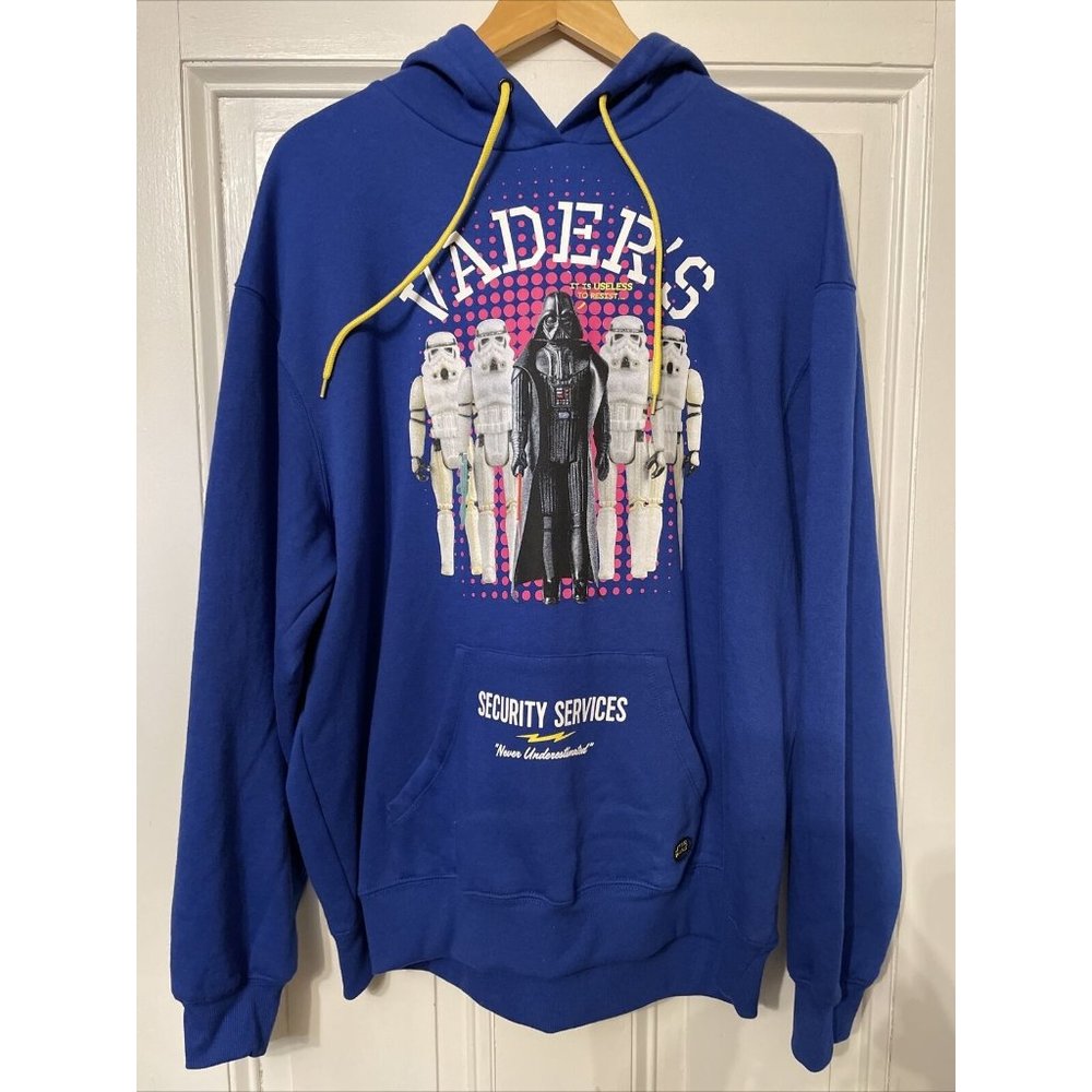 NEW Star Wars Hoodie Adult Large Blue Darth Vader Security 45th Disney Parks
